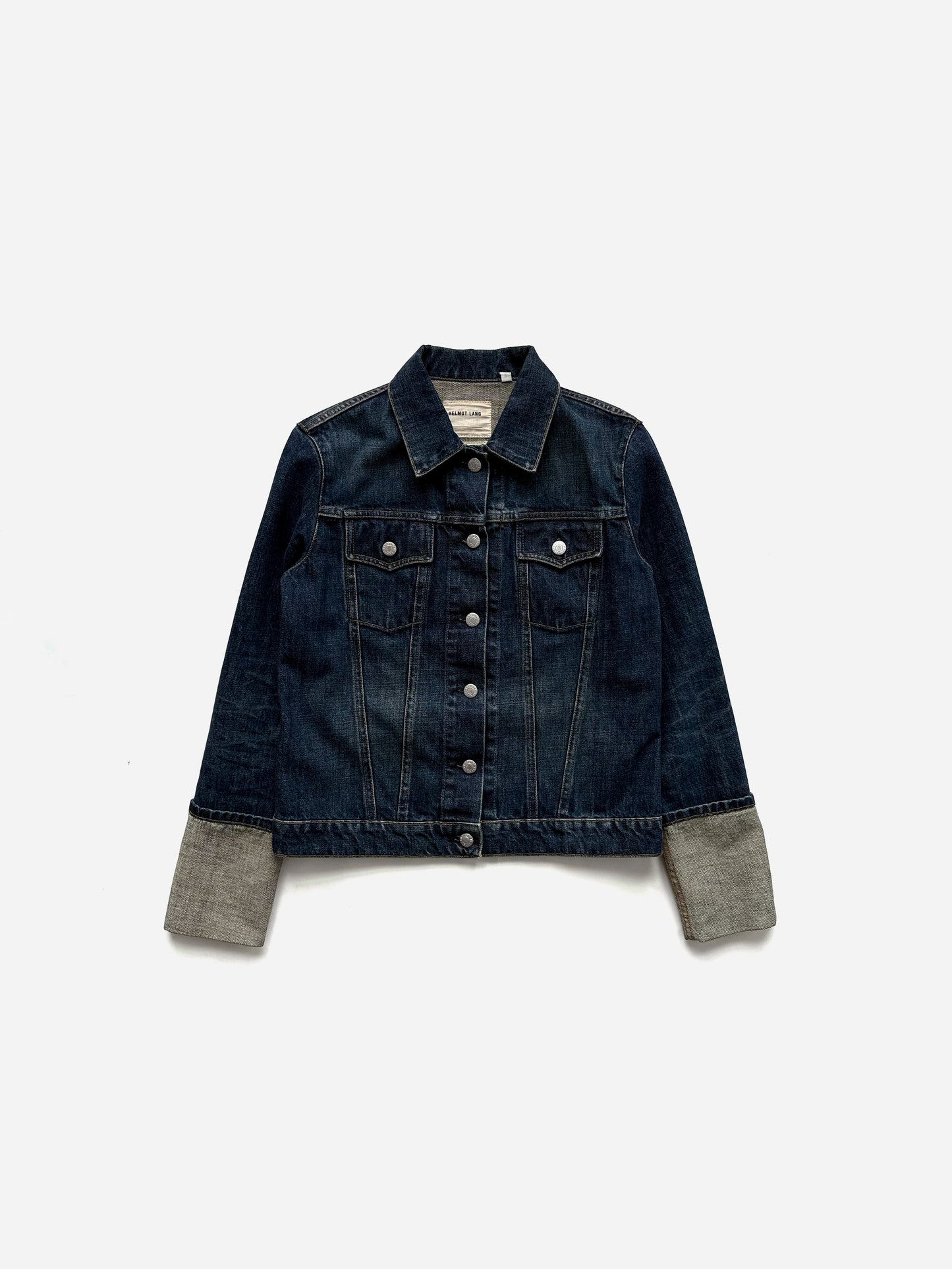 Helmut Lang Trucker Jacket with Turn Up Sleeves in Cotton
