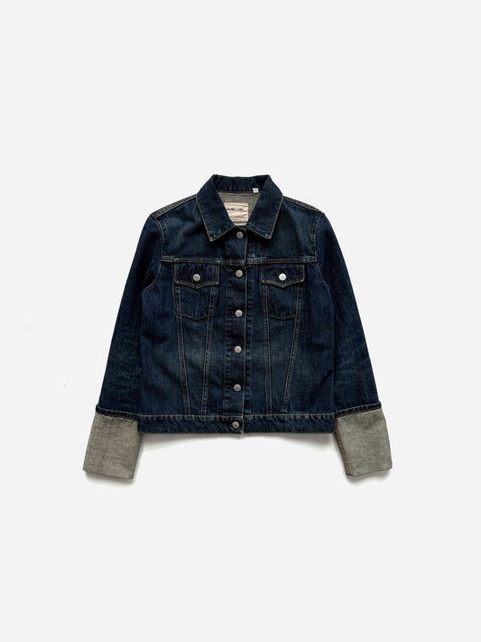 Helmut Lang Trucker Jacket with Turn Up Sleeves in Cotton