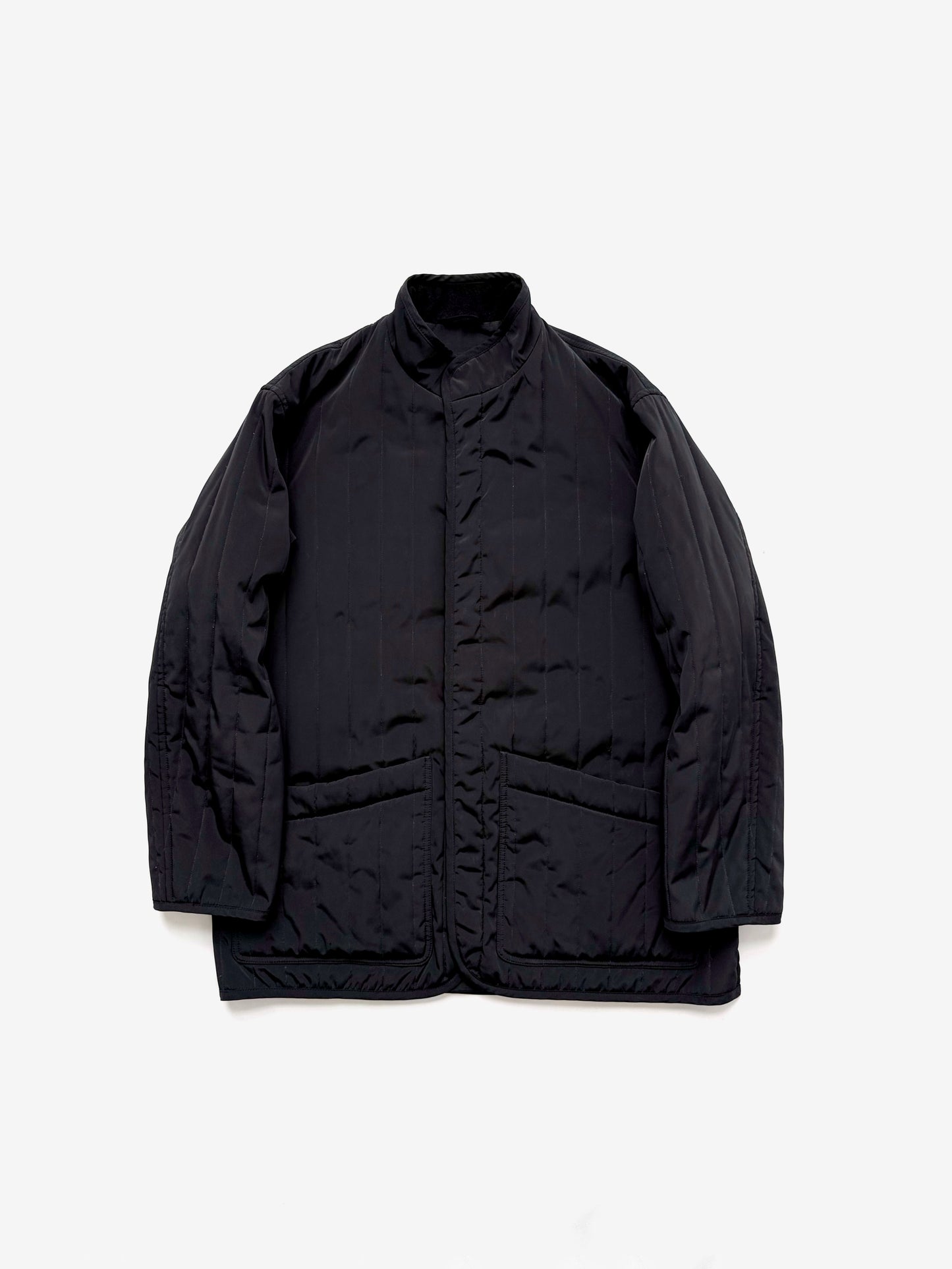 '90s Giorgio Armani Classico Quilted Mao Collar Jacket in Polyester
