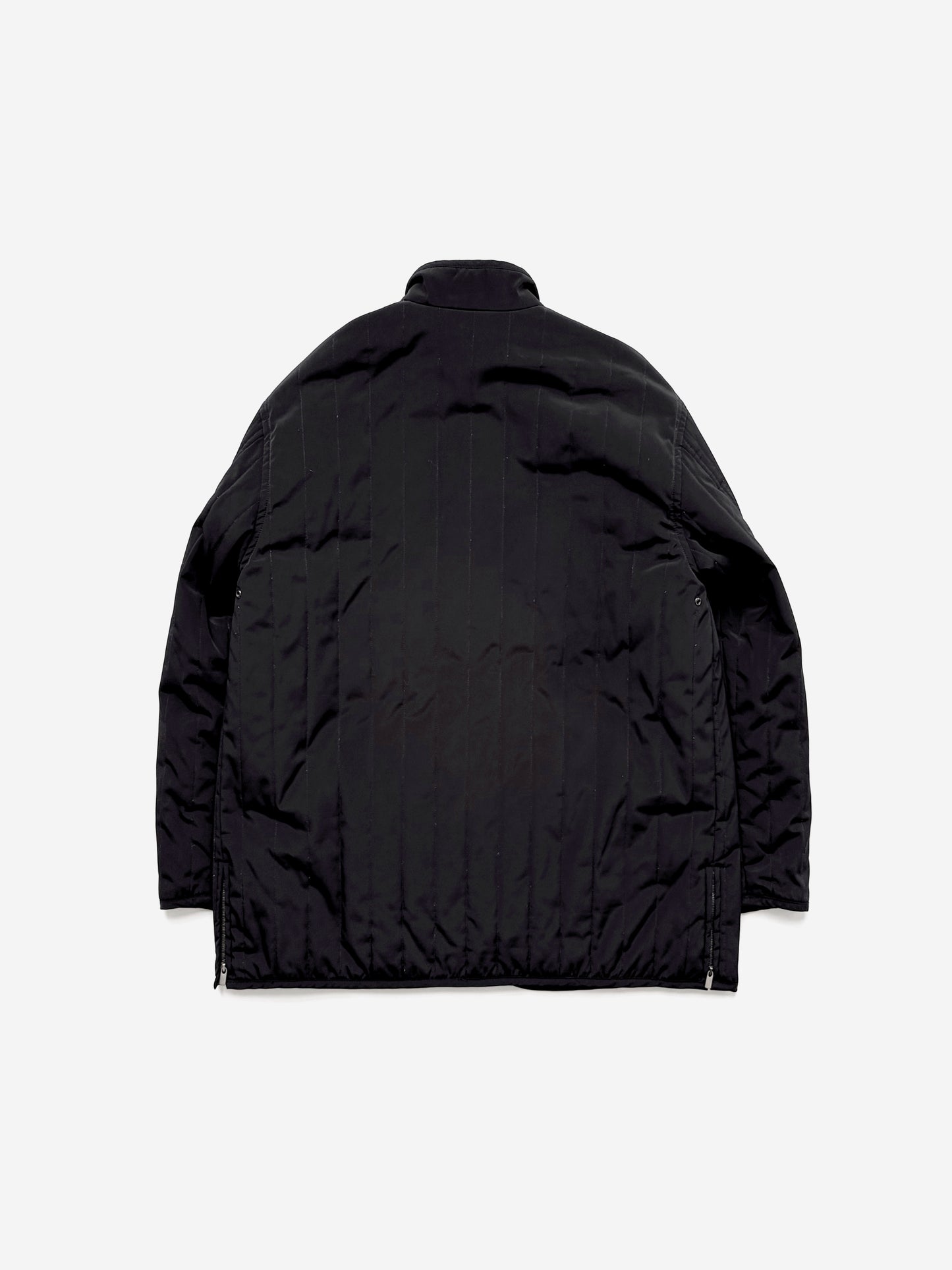 '90s Giorgio Armani Classico Quilted Mao Collar Jacket in Polyester