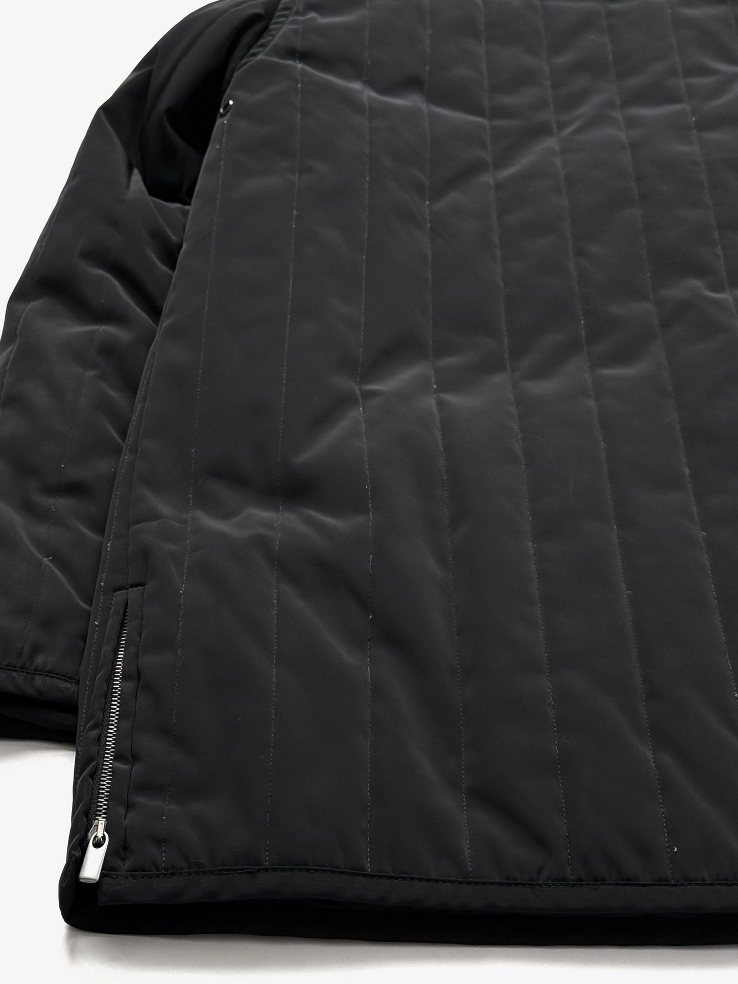 '90s Giorgio Armani Classico Quilted Mao Collar Jacket in Polyester