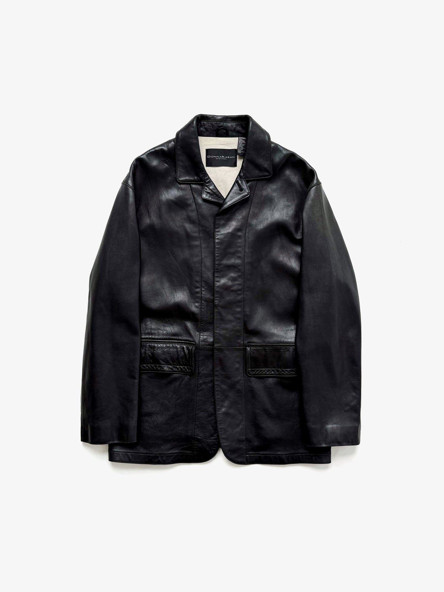 '00s Donna Karan New York Chore Jacket in Leather
