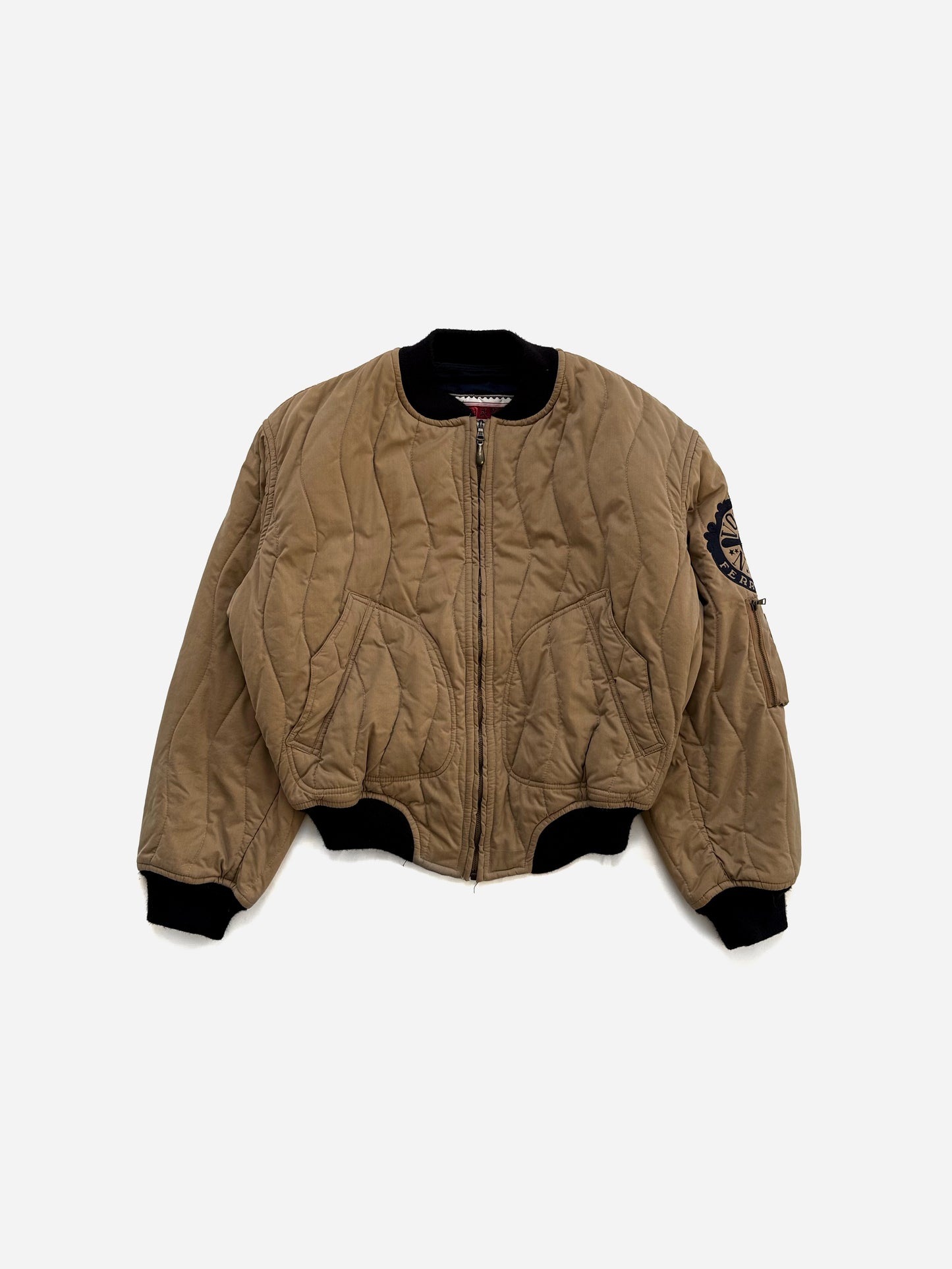 '90s Ferre Jeans by Gianfranco Ferre Quilted Bomber Jacket in Cotton