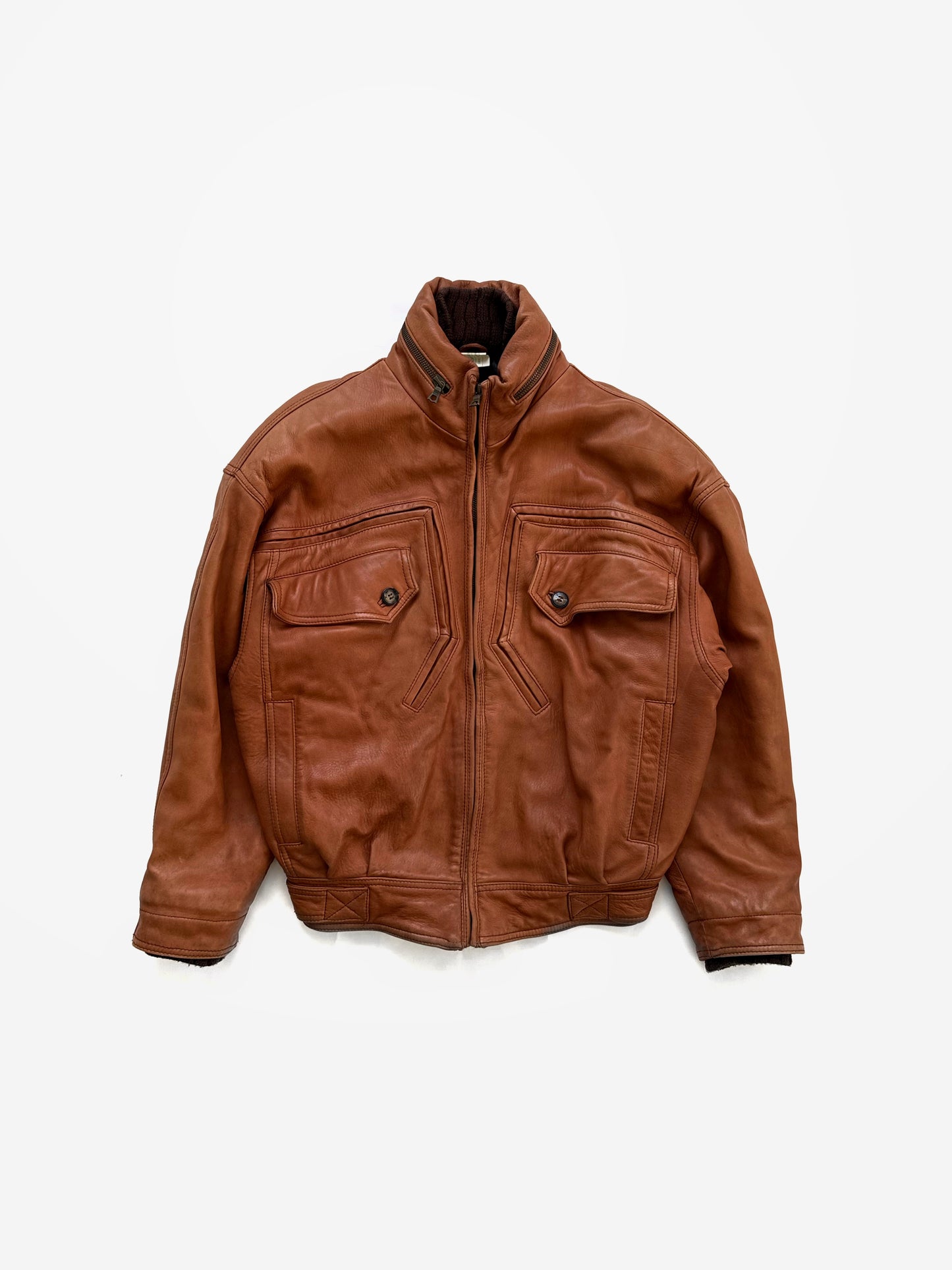 '90s Ruffo Bomber Jacket in Leather