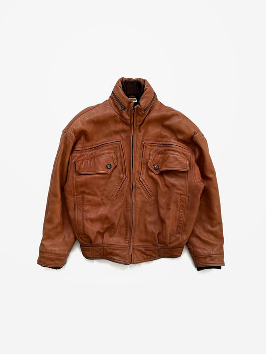 '90s Ruffo Bomber Jacket in Leather