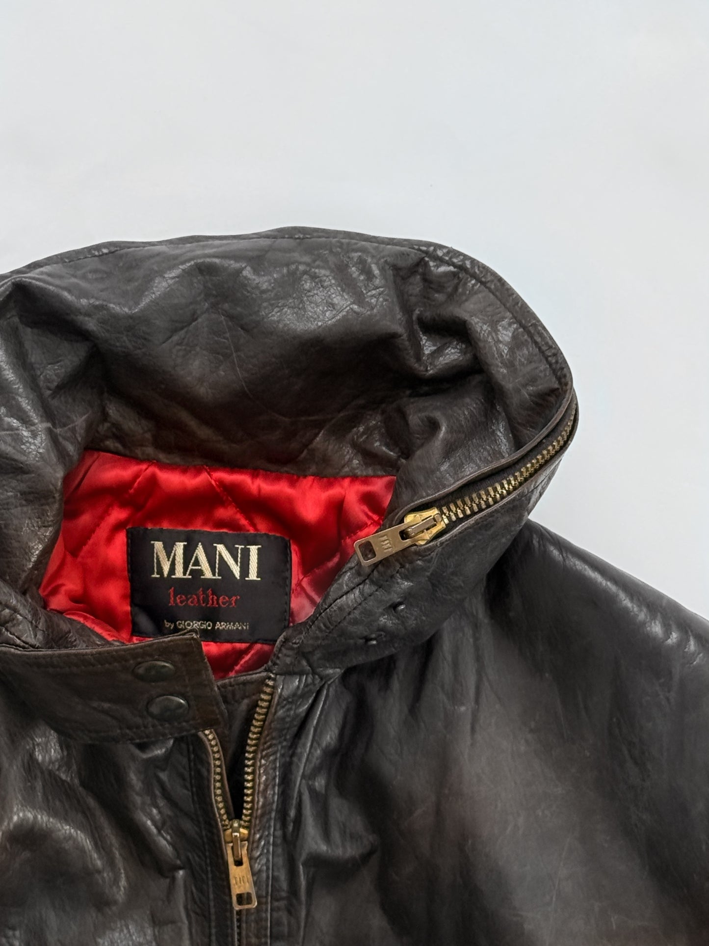 '80s MANI by Giorgio Armani Zip-up Jacket in Leather
