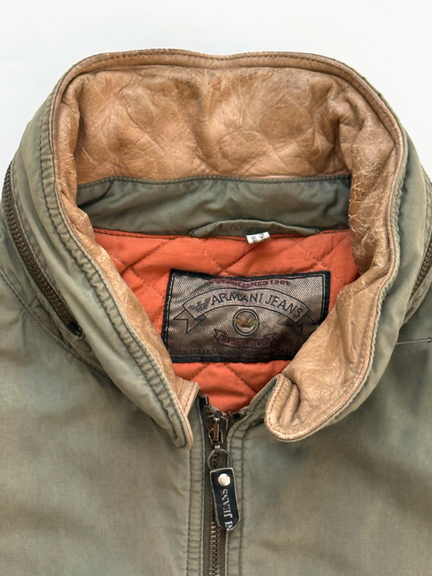 '90s Armani Jeans Gold Label Bomber Jacket in Cotton Nylon