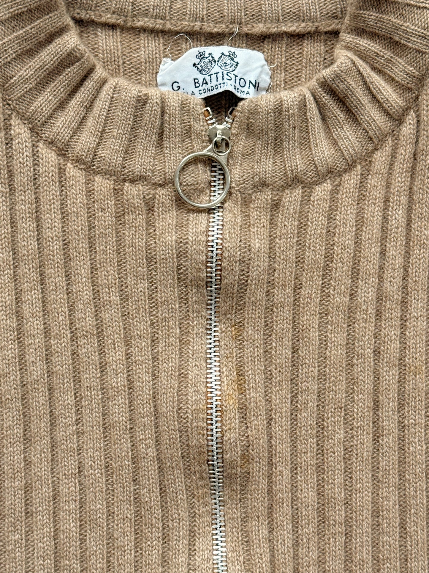 '60s G. Battistoni Zip-up Cardigan in Cashmere