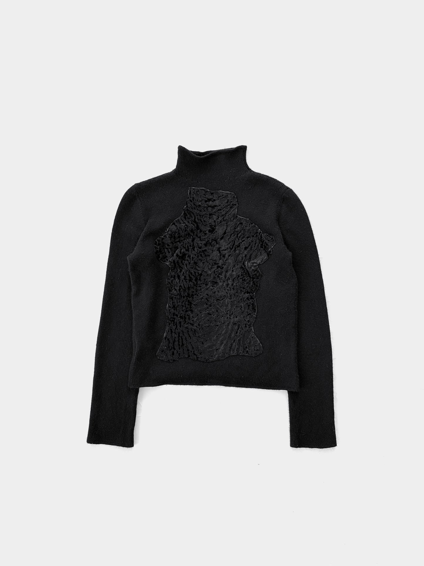 '00s Krizia Sheep hair Patch Sweater in Cashmere