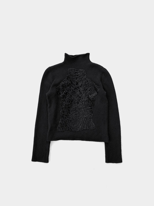 '00s Krizia Sheep hair Patch Sweater in Cashmere