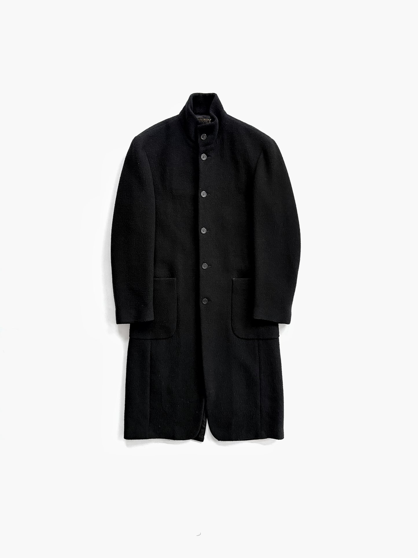 '90s Donna Karan New York Mao collar Coat in Wool Nylon