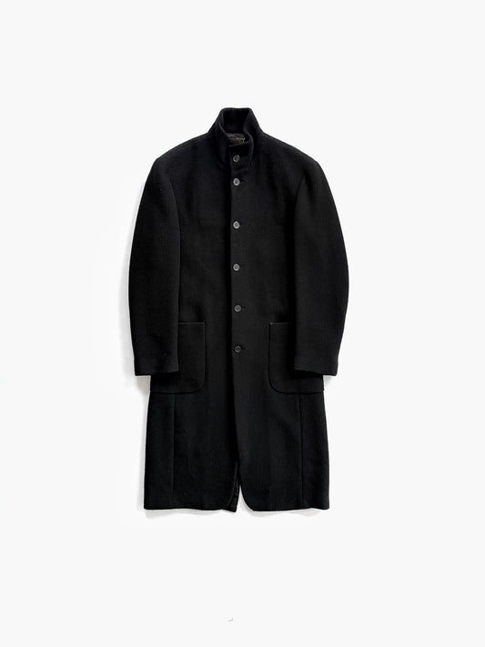 '90s Donna Karan New York Mao collar Coat in Wool Nylon