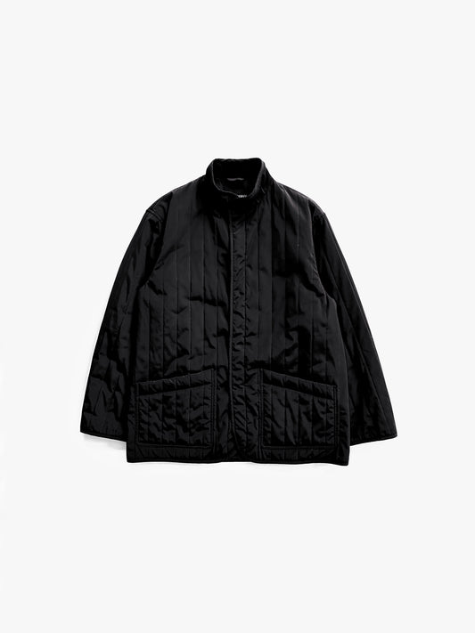 '90s Giorgio Armani Classico Quilted Mao Collar Jacket in Polyester