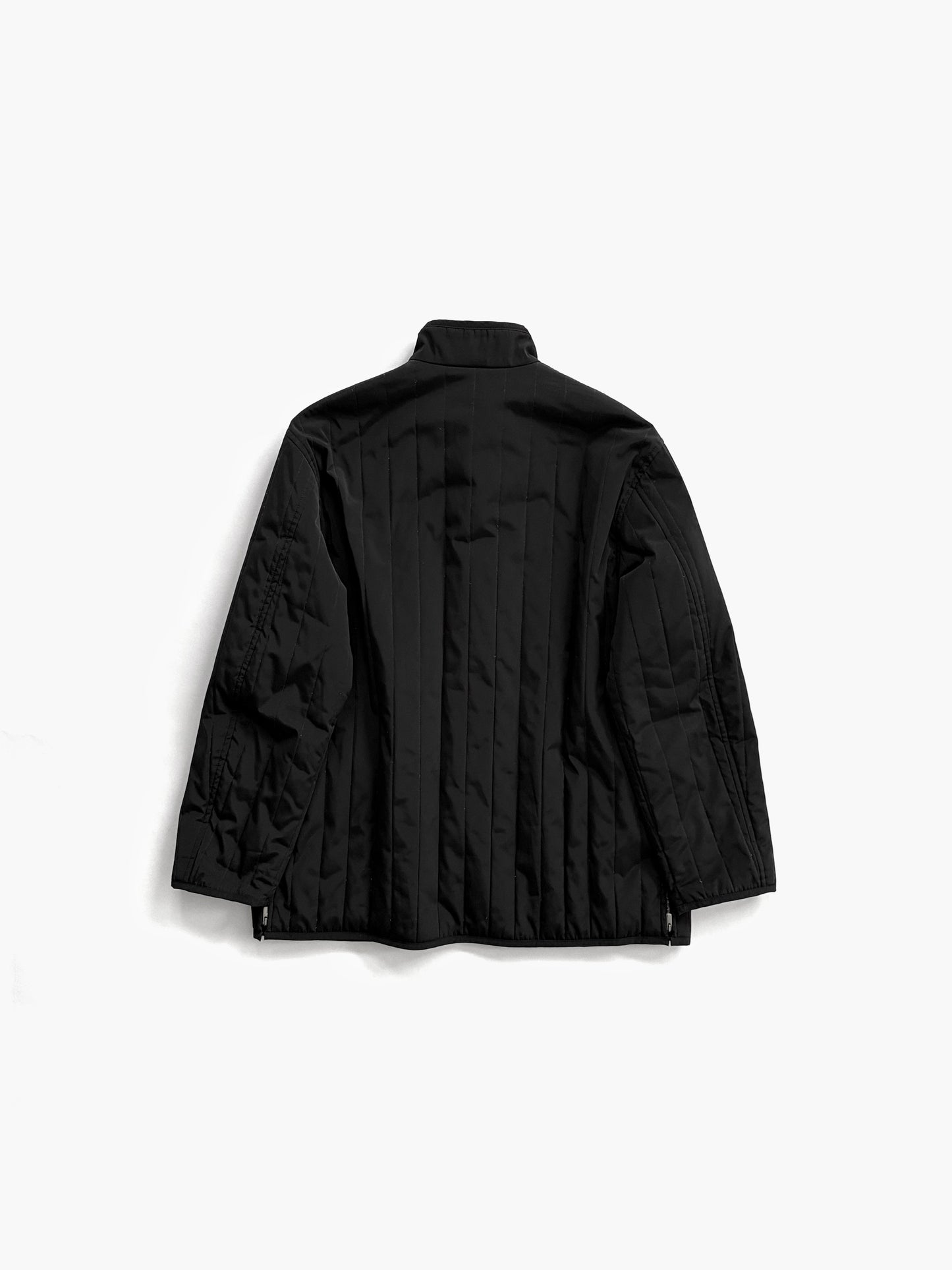 '90s Giorgio Armani Classico Quilted Mao Collar Jacket in Polyester