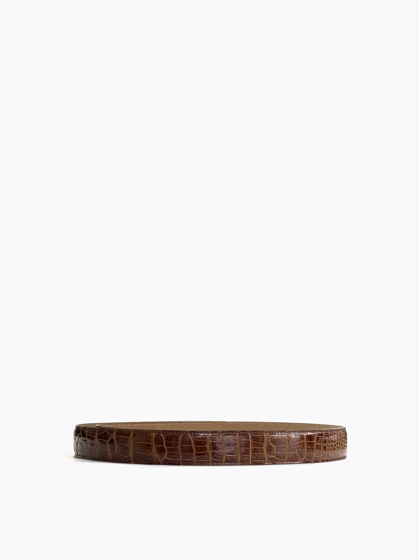 Vintage Crocodile Leather Belt with AB01 Buckle