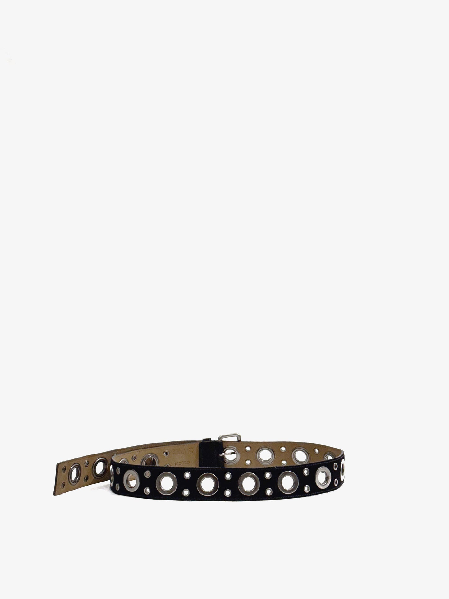 Prada Grommet Belt in Suede