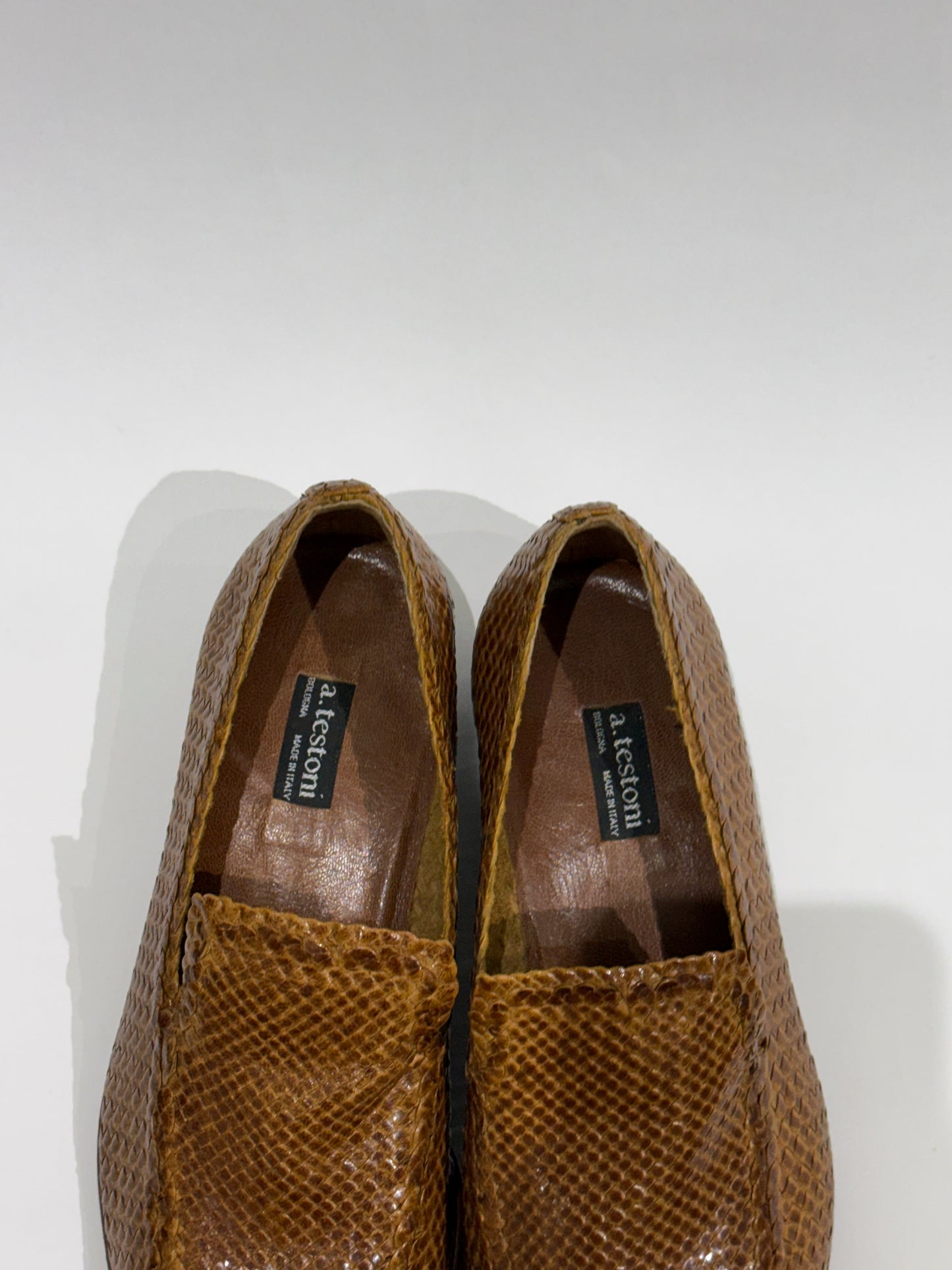 NOS A.Testoni Woven Loafers in Leather
