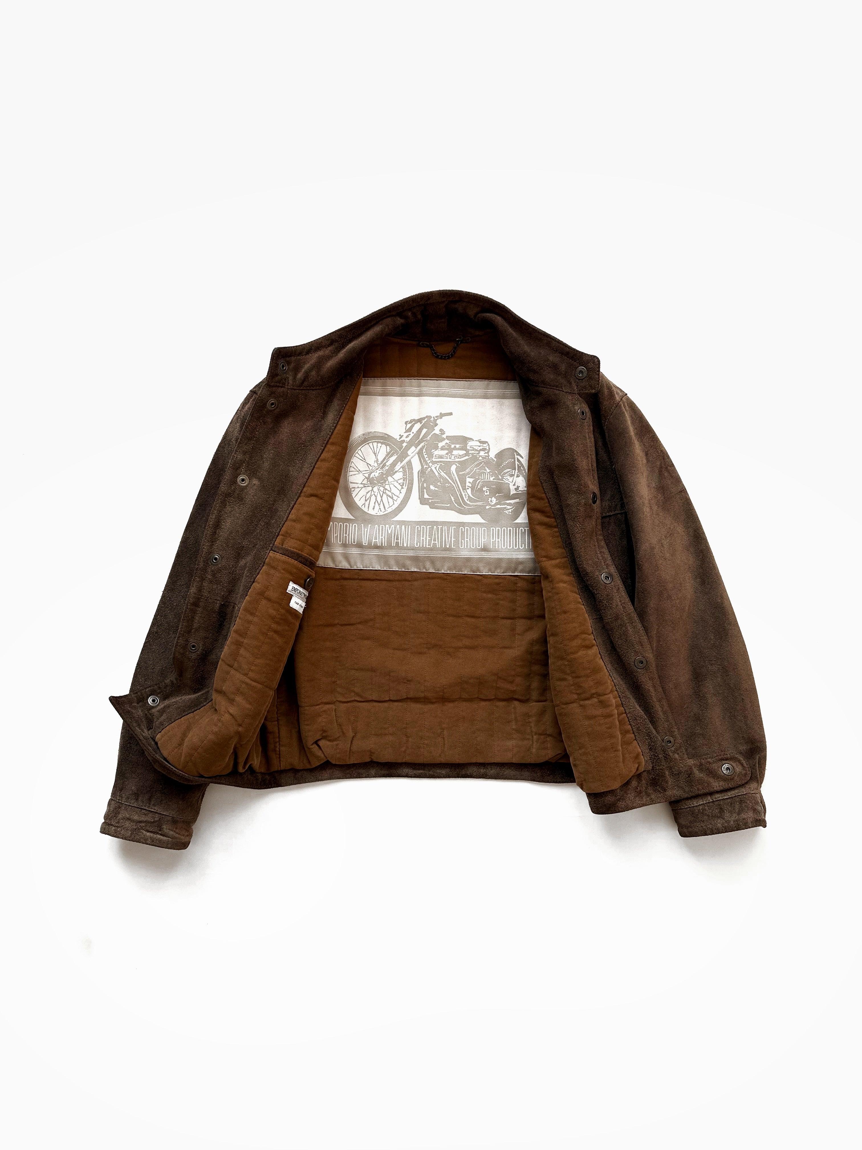 90s Emporio Armani Bomber Jacket in Heavy Suede – A.A